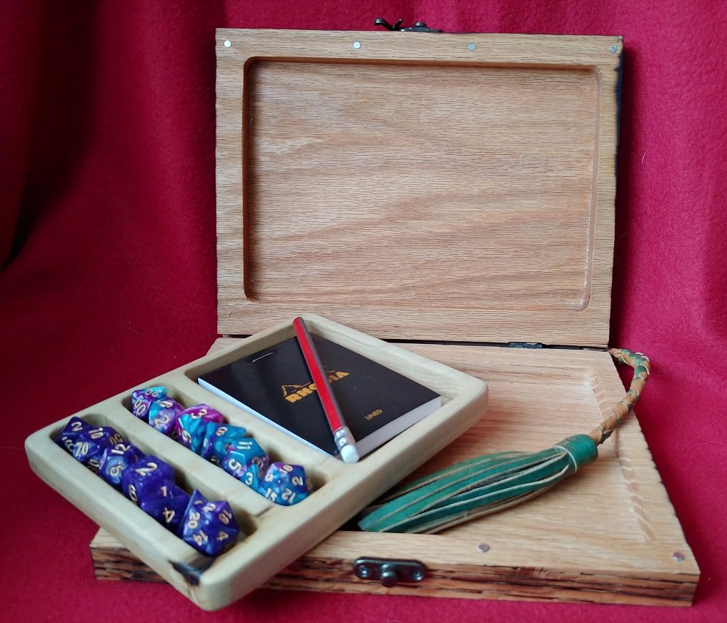 D&D book box, open — handmade by QCraft